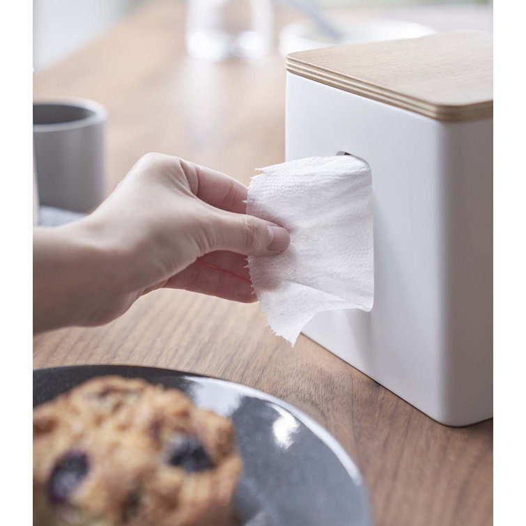 Rin Yamazaki Home Tissue Paper Case With Removable Wooden Lid Toilet Paper Or Paper Towel Storage